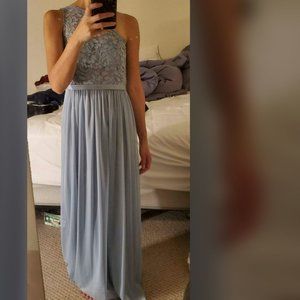 One Shoulder Long Lace Bodice Dress